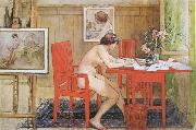Model,Writing picture-Postals, Carl Larsson